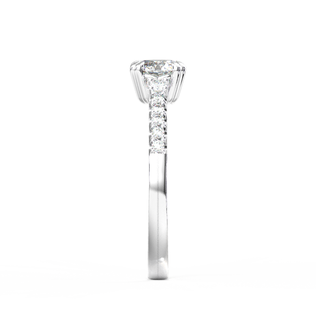 Double Claw Diamond Sidestone Ring-Sivana Diamonds