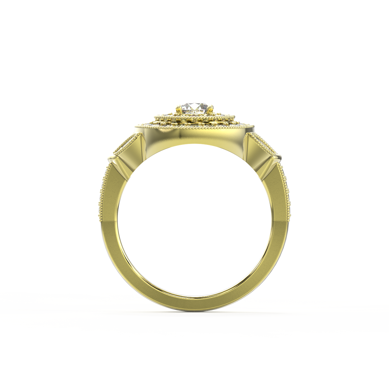 Diamond Halo Vintage styled Ring-Sivana Diamonds