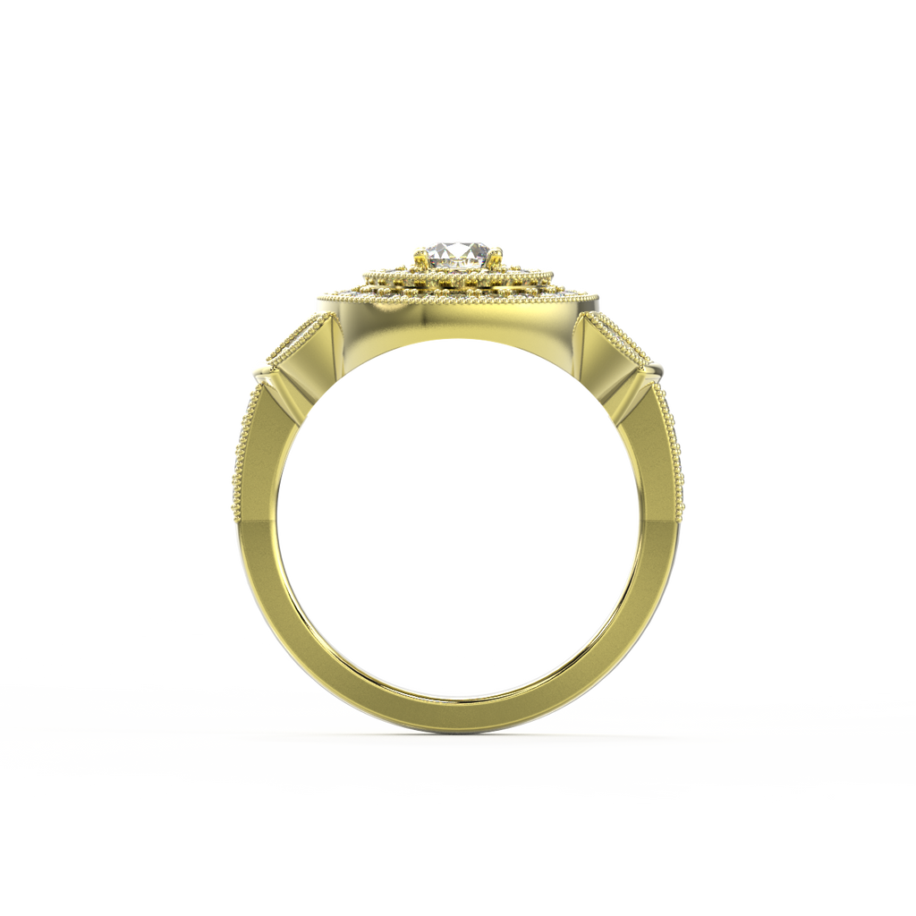 Diamond Halo Vintage styled Ring-Sivana Diamonds