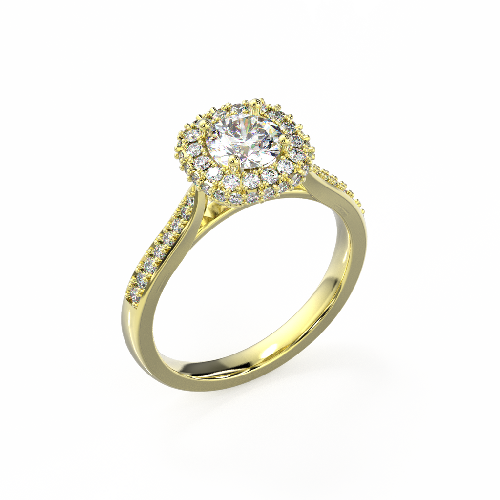 HALO DIAMOND ENAGEMENT RING-Sivana Diamonds