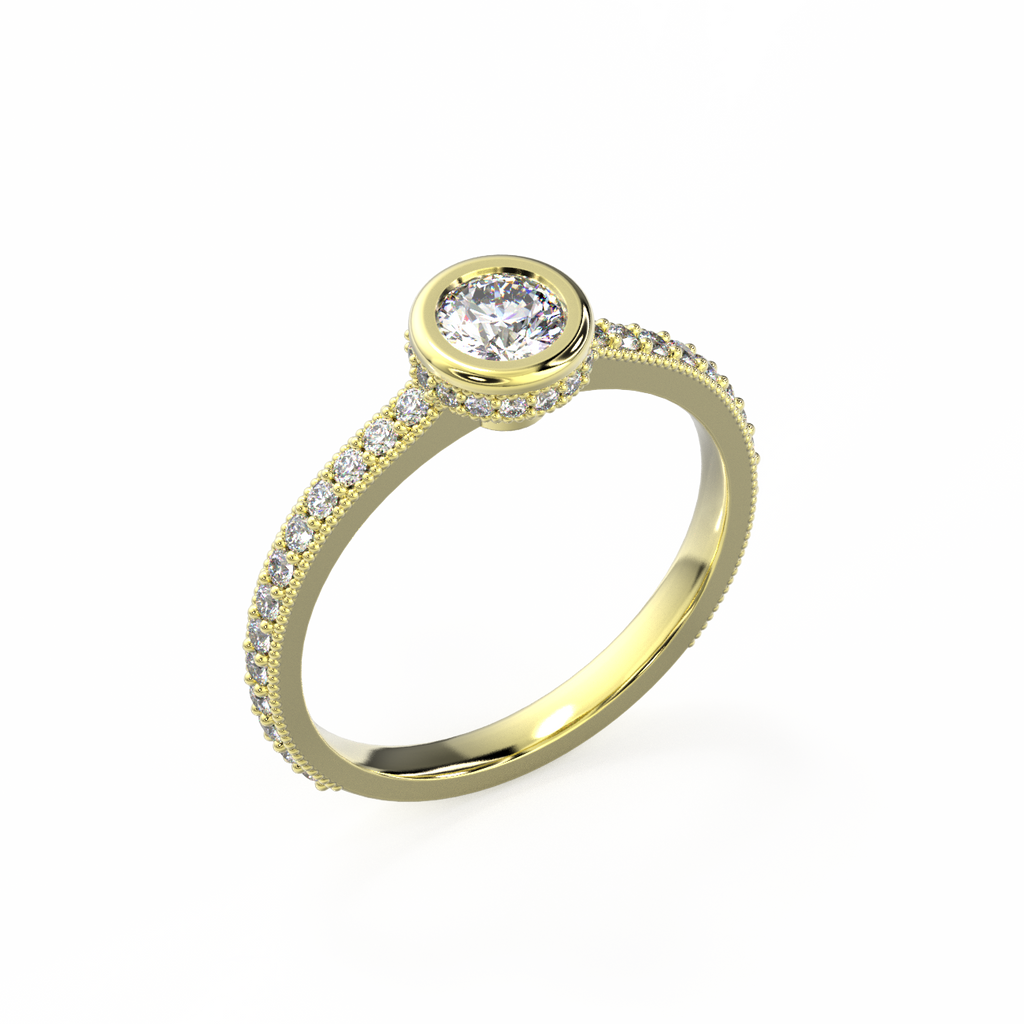 Tube Set Classic Sidestone Diamond Engagement Ring-Sivana Diamonds