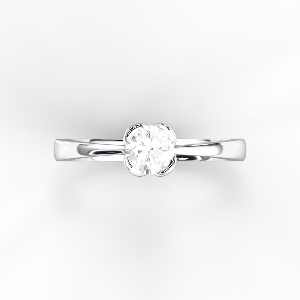 Diamond Petal Solitaire Engagement Ring