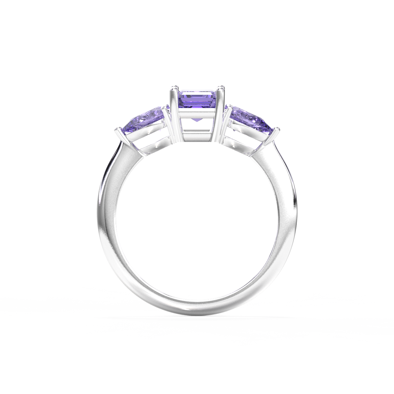 Classic 3-Stone Tanzanite Engagement Ring SFTJ1T23-Sivana Diamonds