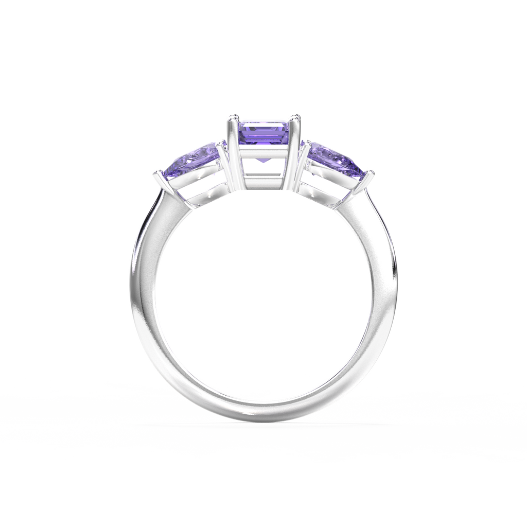 Classic 3-Stone Tanzanite Engagement Ring SFTJ1T23-Sivana Diamonds