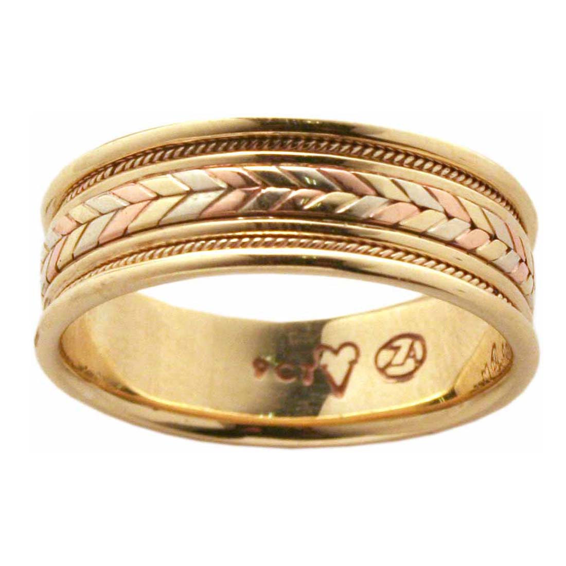 Tri-Colour Braided Male Wedding Band (WB1415) Sivana Diamonds