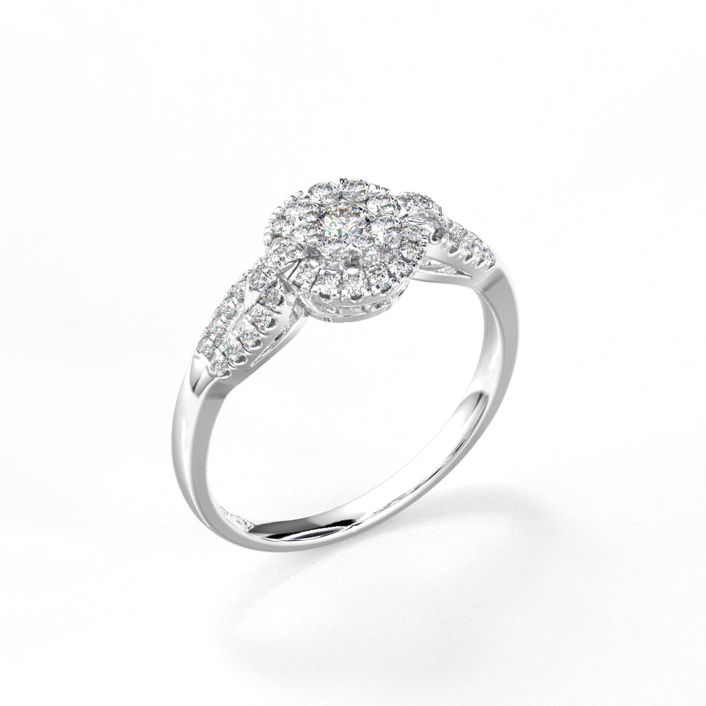 Vintage Fantasy Diamond Cluster Engagement Ring