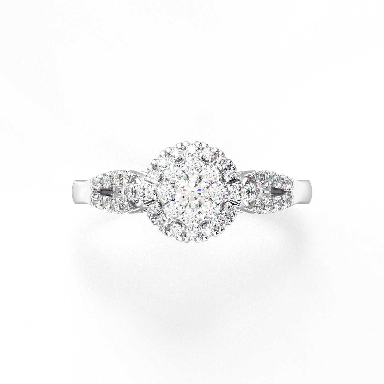 Vintage Fantasy Diamond Cluster Engagement Ring