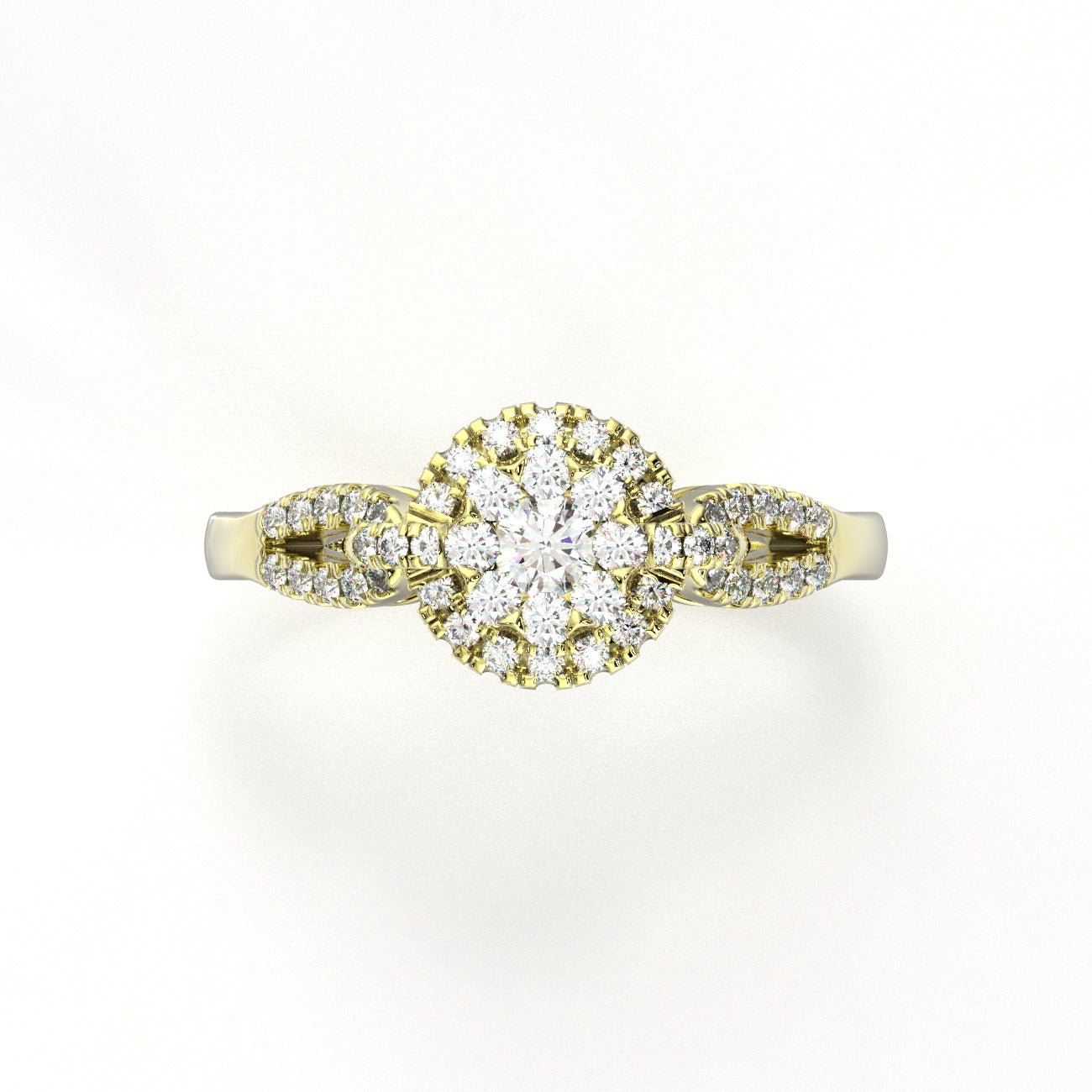 Vintage Fantasy Diamond Cluster Engagement Ring