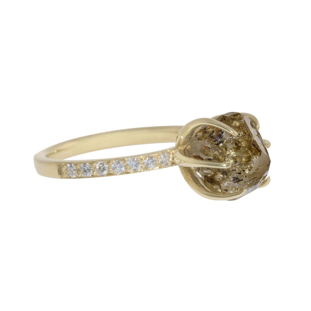 Yellow Gold Six Claw Ring-Sivana Diamonds