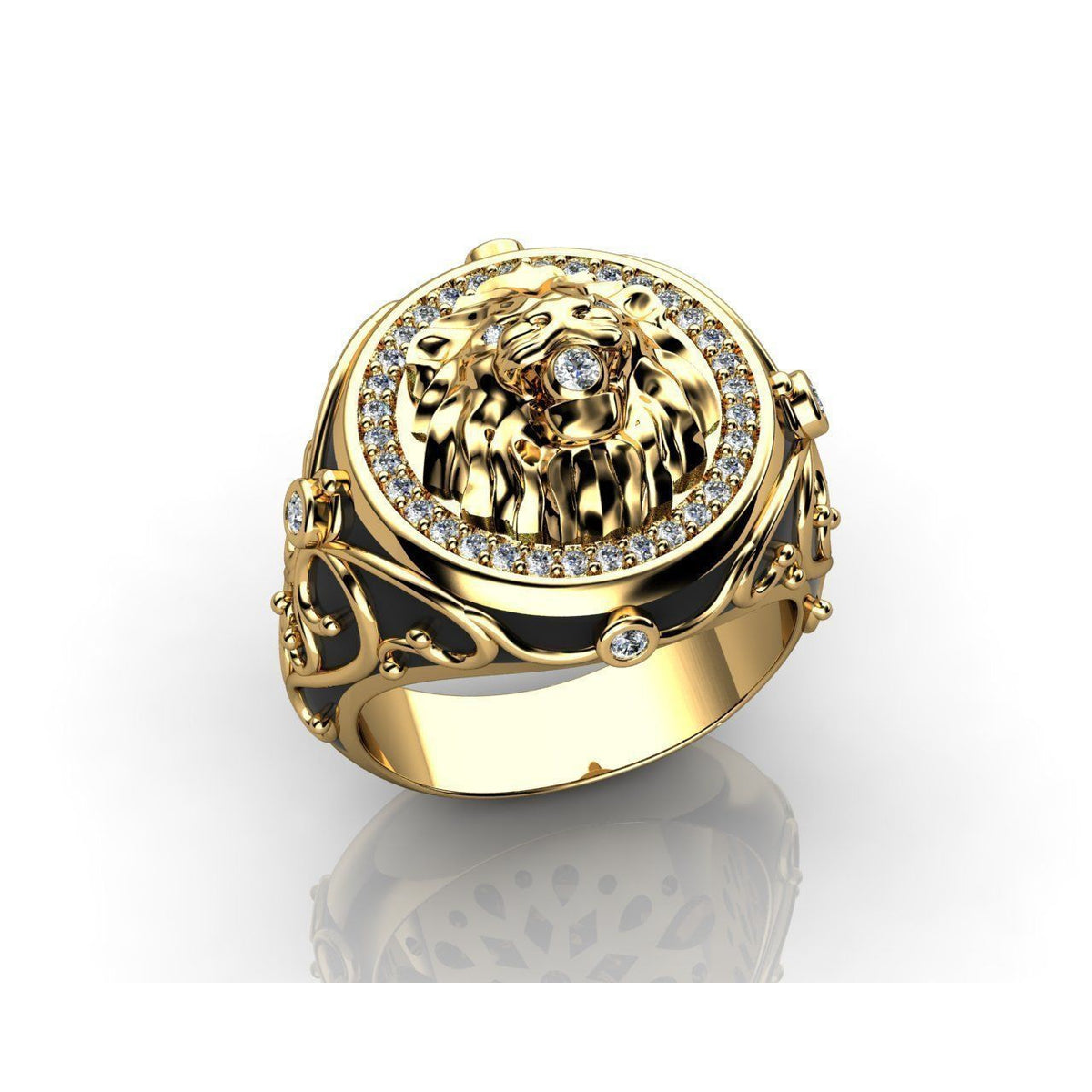 Otzar Diamond Encrusted Lion Ring Sivana Diamonds