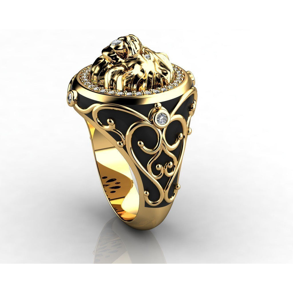 Otzar Diamond Encrusted Lion Ring-Sivana Diamonds