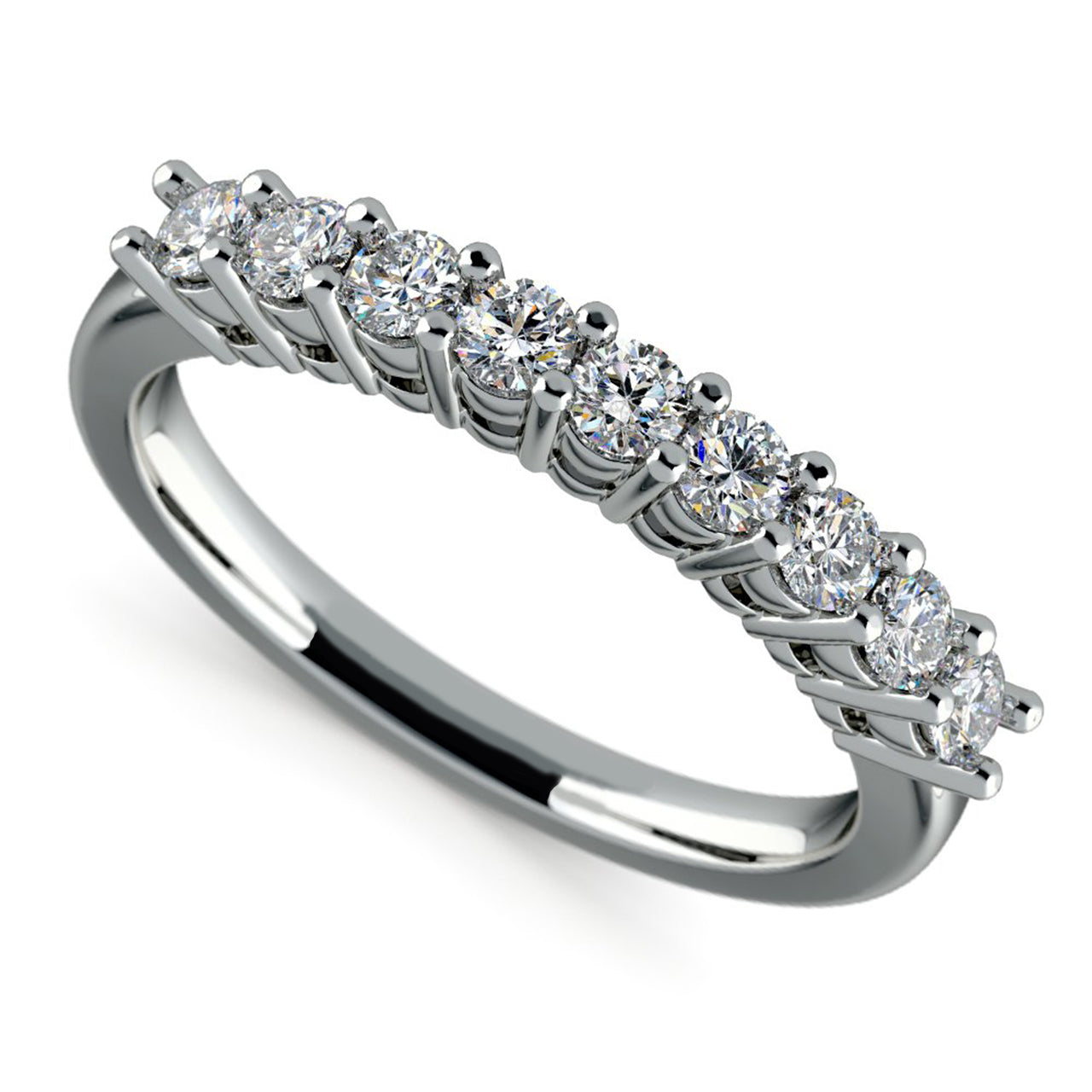 9 Stone Half Eternity Diamond Wedding Band [DR310]