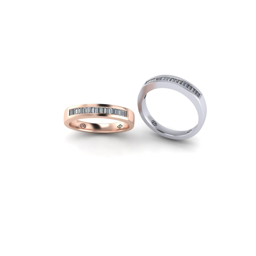 Simple Baguette Half Eternity Ring-Sivana Diamonds