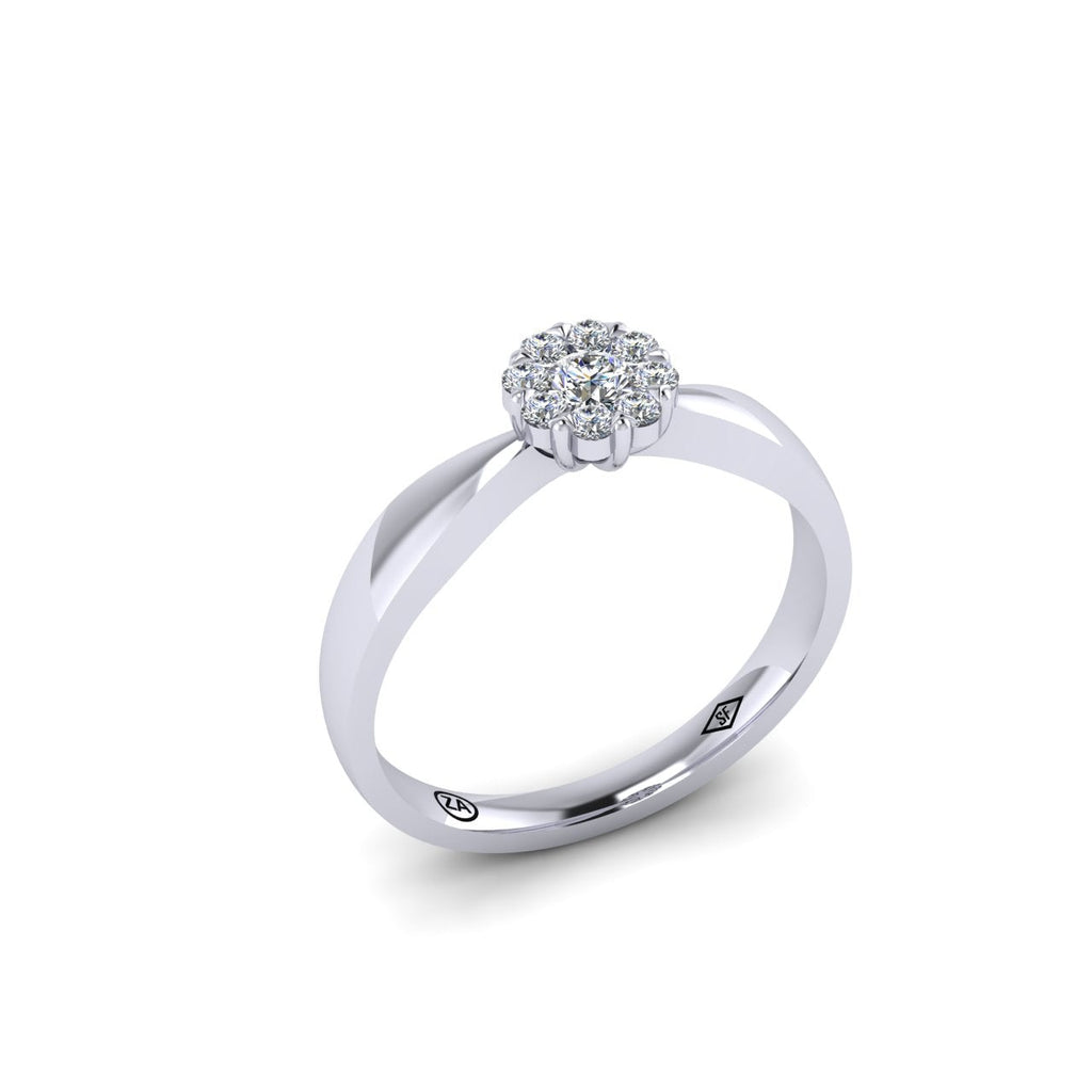 Cluster Diamond Engagement Ring-Sivana Diamonds