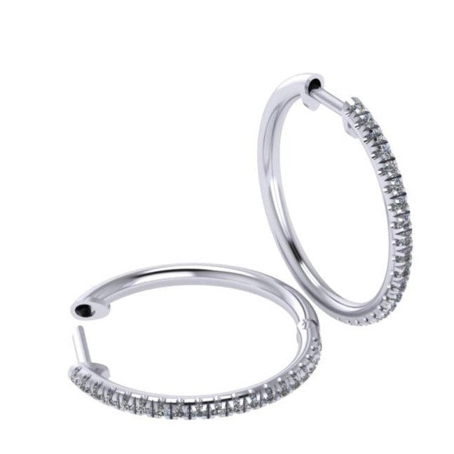 Classic Diamond Huggie Earring 21mm (SF 16031)-Sivana Diamonds
