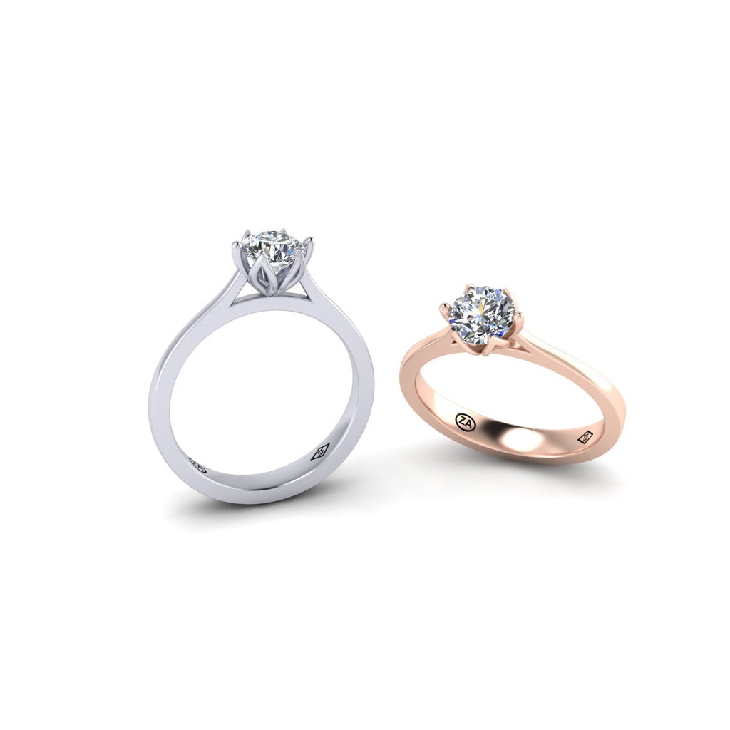 Classic Petite Flower Solitaire Ring (SF16072)-Sivana Diamonds